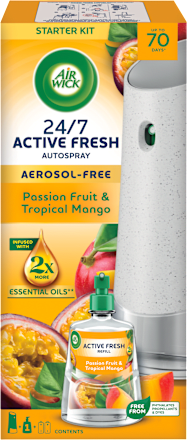 Difuzér a náplň do osviežovača vzduchu 24/7 Active Fresh marakuja a tropické mango AIR WICK