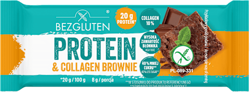 Baton proteinowy z kolagenem o smaku brownie BEZGLUTEN