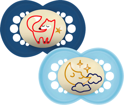 Schnuller Original Night Fuchs/Mond 16+ Monate mam