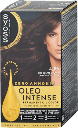 Farba na vlasy - 4-86 čokoládovo hnedá Syoss Oleo Intense