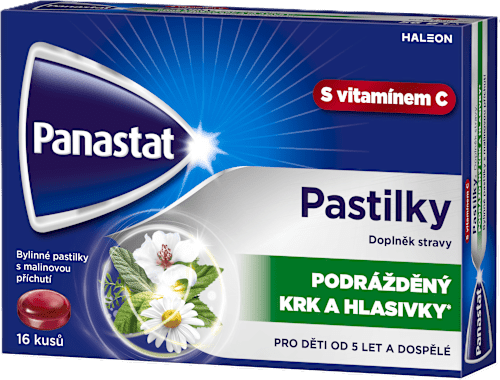 pastilky s vitamínem C a malinovou příchutí Panastat