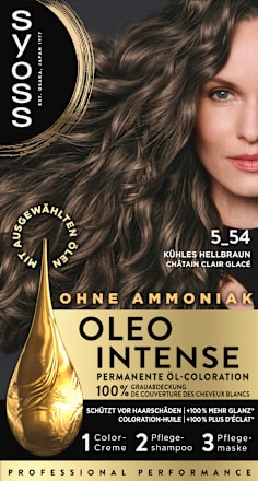 Haarfarbe Permanente Öl-Coloration 5_54 Kühles Hellbraun Syoss Oleo Intense