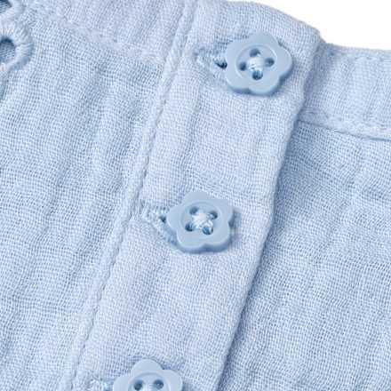 Bluse aus Musselin mit Blumen-Stickerei, blau, Gr. 92 ALANA