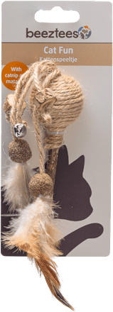 Igrača za mačke – ropotuljica s peresi beeztees