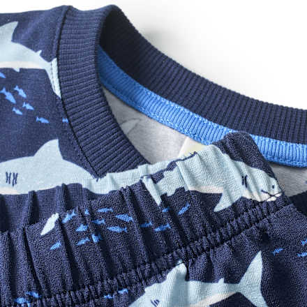 Schlafanzug Pro Climate mit Haifisch-Muster, blau, Gr. 92 ALANA
