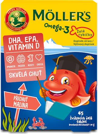 Omega-3 želé rybičky s malinovou příchutí MÖLLER'S