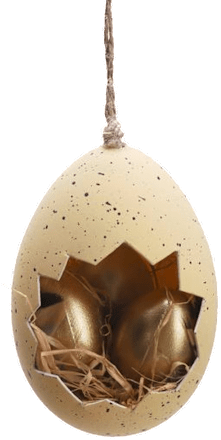 Viseći ukras – jaje, zlatno Ira Commerce