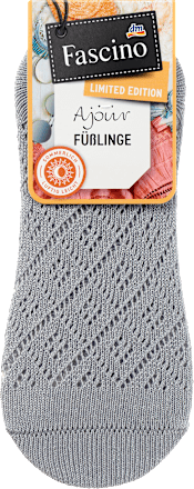 Füßlinge mit Ajour-Struktur blau Gr. 35-38 Fascino