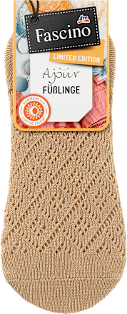 Füßlinge mit Ajour-Struktur beige Gr. 39-42 Fascino