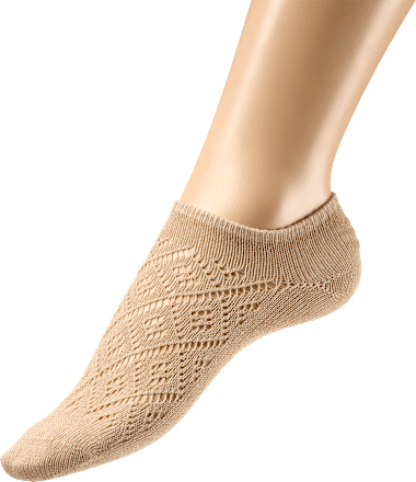 Füßlinge mit Ajour-Struktur beige Gr. 39-42 Fascino