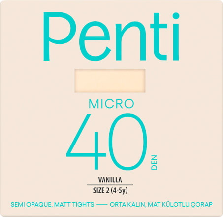 Детски чорапогащник Micro, Vanilla, 40 DEN, размер 2 Penti