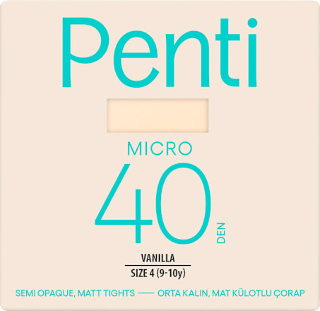 Детски чорапогащник Micro, Vanilla, 40 DEN, размер 4 Penti