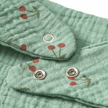 Halstuch aus Musselin mit Kirschen-Muster, grün ALANA