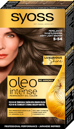 Boja za kosu – 5-54 pepeljasta svjetlosmeđa syoss Oleo Intense