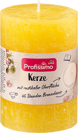 rustikální svíčka 100/68, žlutá Profissimo