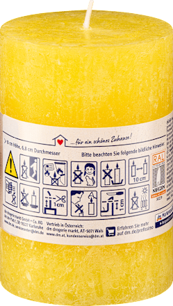 Kerze rustik gelb 100/68 mm Profissimo