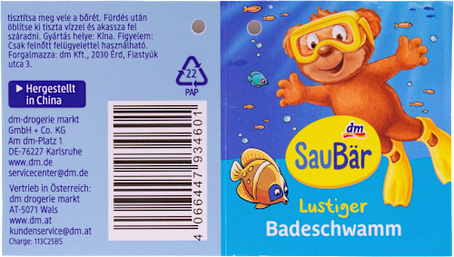 Badeschwamm mit Kordel SauBär