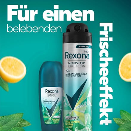 Antitranspirant Deo Roll-On Nonstop Protection Iced Lemon & Sage Rexona men