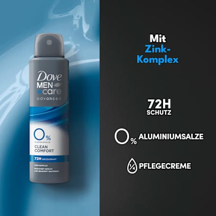 Deospray Clean Comfort mit Zink-Komplex Dove MEN+CARE