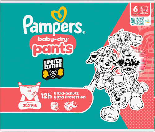 Baby Pants Baby Dry Gr. 6 Extra Large (13-19 kg) Limited Edition Paw Patrol Monatsbox Pampers baby-dry