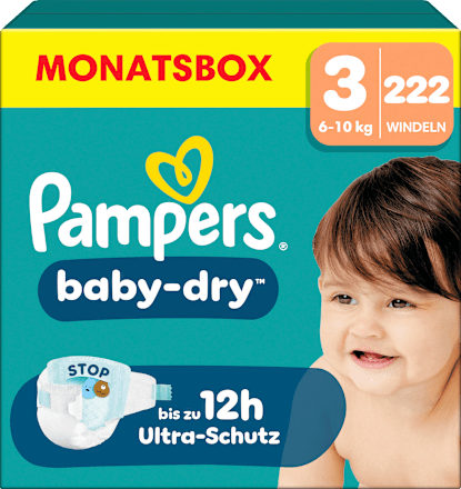Windeln Baby Dry Gr. 3 Midi (6-10 kg) Monatsbox Pampers baby-dry