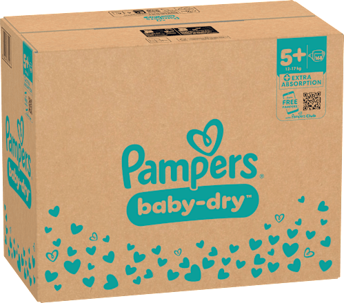 Windeln Baby Dry Gr.  5+ Junior Plus (12-17 kg) Monatsbox Pampers