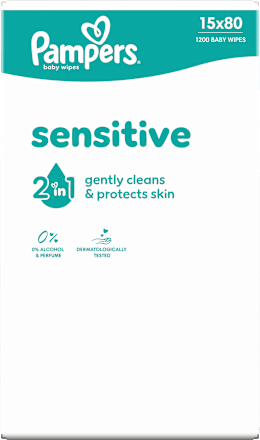 Feuchttücher sensitive (15x80 St), Vorteilspack Pampers