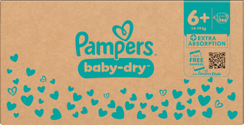 Windeln Gr. 6+ Extra Large (14-19 kg) Monatsbox Pampers baby-dry