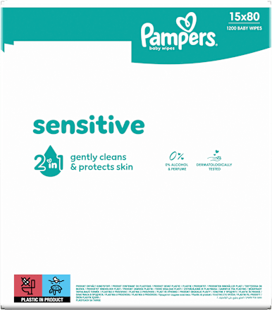 Feuchttücher sensitive (15x80 St), Vorteilspack Pampers