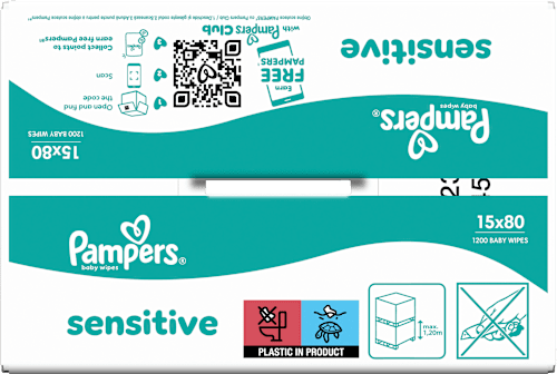 Feuchttücher sensitive (15x80 St), Vorteilspack Pampers