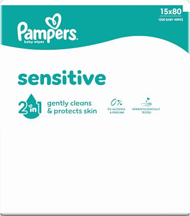 Feuchttücher sensitive (15x80 St), Vorteilspack Pampers