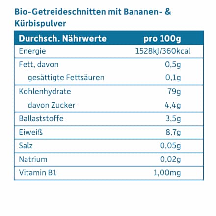 Babysnack Knusper-Schnitte Banane & Kürbis ab dem 8. Monat, 6x14g Freche Freunde