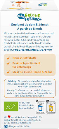 Babysnack Knusper-Schnitte Banane & Kürbis ab dem 8. Monat, 6x14g Freche Freunde