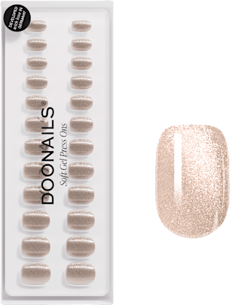 Künstliche Nägel, Soft Gel Press Ons Champagne Cat Eye Extra Short Square Doonails