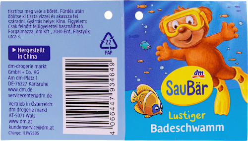 Badeschwamm mit Kordel sortiert SauBär