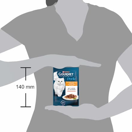 Nassfutter Katze mit Lachs, Perle - erlesene Streifen in Sauce Purina Gourmet