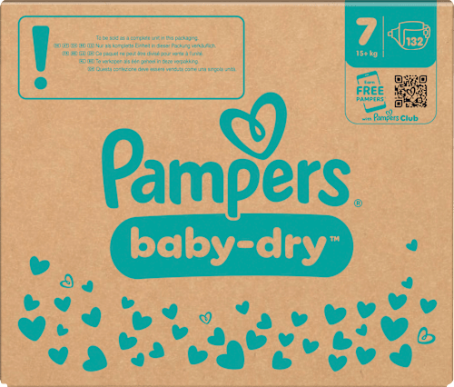 Windeln Baby Dry Gr. 7 Extra Large (15+ kg) Monatsbox Pampers
