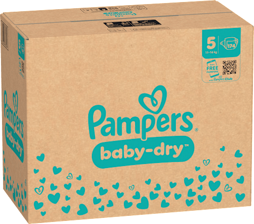 Windeln Baby Dry Gr. 5 Junior (11-16 kg) Monatsbox Pampers