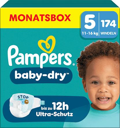 Windeln Baby Dry Gr. 5 Junior (11-16 kg) Monatsbox Pampers baby-dry
