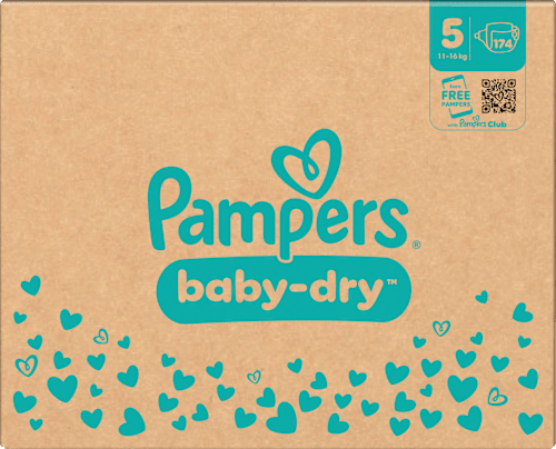 Windeln Baby Dry Gr. 5 Junior (11-16 kg) Monatsbox Pampers