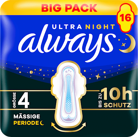 Ultra-Binden Secure Night 4 mit Flügeln, Big Pack always