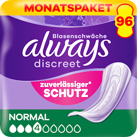 discreet Einlagen Inkontinenz Normal Vorteilspack (4x24 St) always