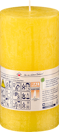 Kerze rustik 130/68 gelb Profissimo