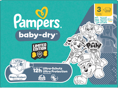 Windeln Baby Dry Gr.3 (6-10 kg) Paw Patrol, Monatsbox Pampers