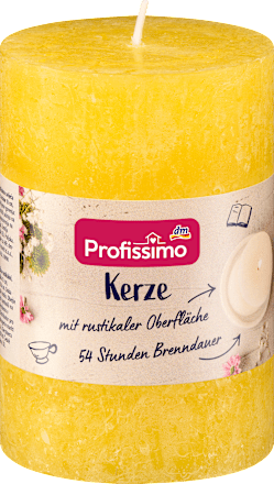 Kerze rustik 100/68 gelb Profissimo