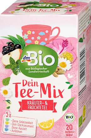 Tee-Mix, Kräuter- & Früchtetee 4 Sorten (20 Beutel) dmBio