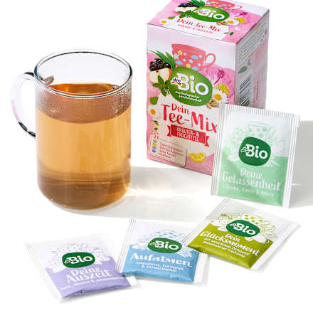 Tee-Mix, Kräuter- & Früchtetee 4 Sorten (20 Beutel) dmBio
