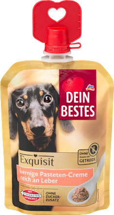 Hundeleckerli kernige Pastetencreme reich an Leber, Exquisit Dein Bestes