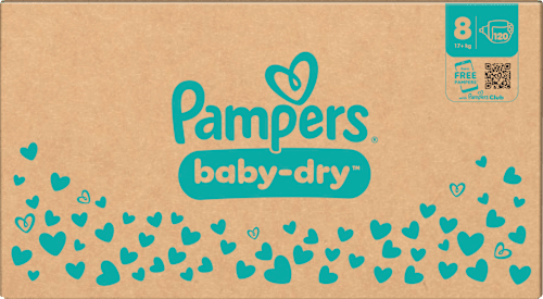 Windeln Baby Dry Gr. 8 Extra Large (17+ kg) Monatsbox Pampers