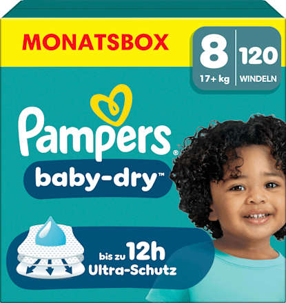 Windeln Gr. 8 Extra Large (17+ kg) Monatsbox Pampers baby-dry